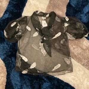 Sheer 2x Black and White Blouse